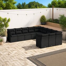 11-Piece Black Rattan Modular Sofa Set Specifications