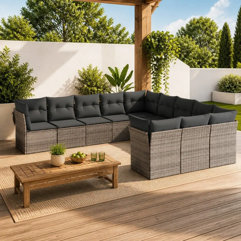 11-Piece Grey Garden Sofa Set