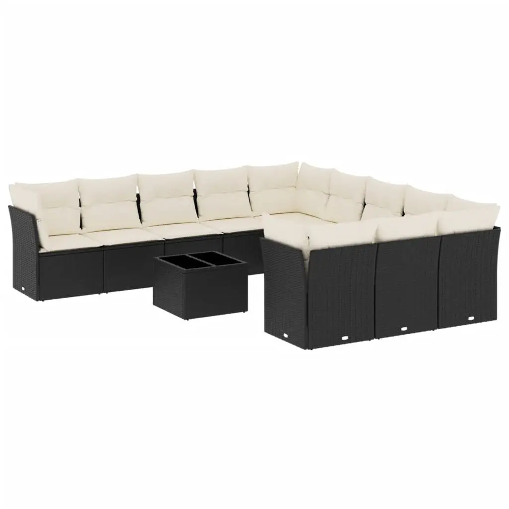 Garden Sofa Set Outdoor Furniture Modular Black 12 Piece