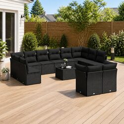 Specifications of 13-Piece Black Outdoor Garden Sofa Set