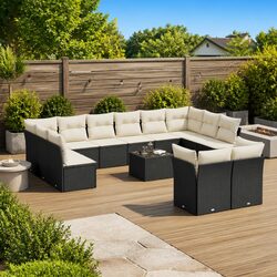 Factual Overview: 13 Piece Black Garden Sofa Set