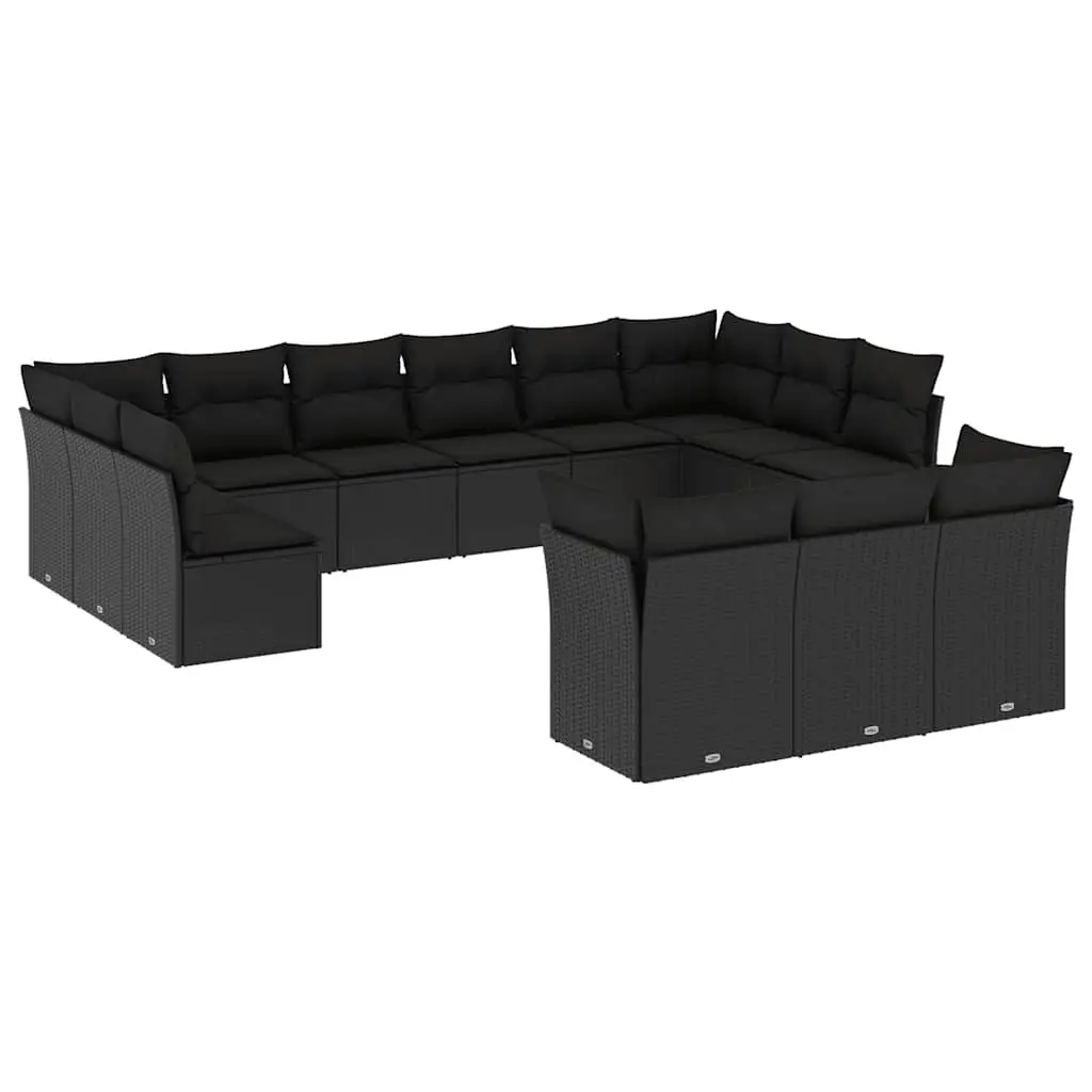 Garden Sofa Set 13 Piece Outdoor Furniture Patio Lounge Black Modular