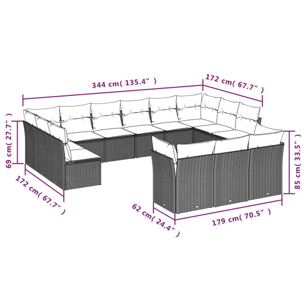 13-Piece Modular Garden Sofa Set