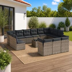 Specifications of 14 Piece Grey Modular Rattan Sofa Set