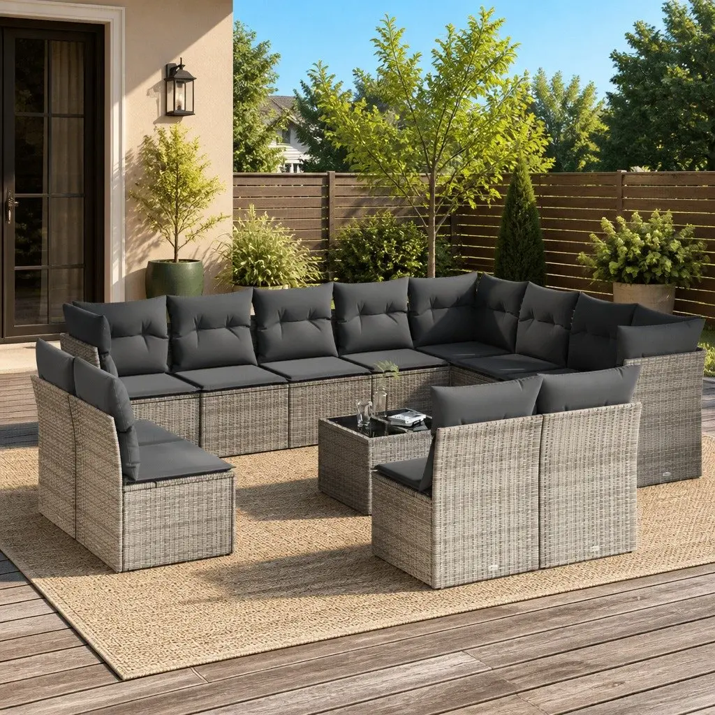 Garden Sofa Set Outdoor Furniture Patio Grey Modular 13 Piece