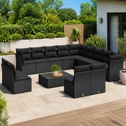 Detailed Specifications of 13 Piece Black Garden Sofa Set