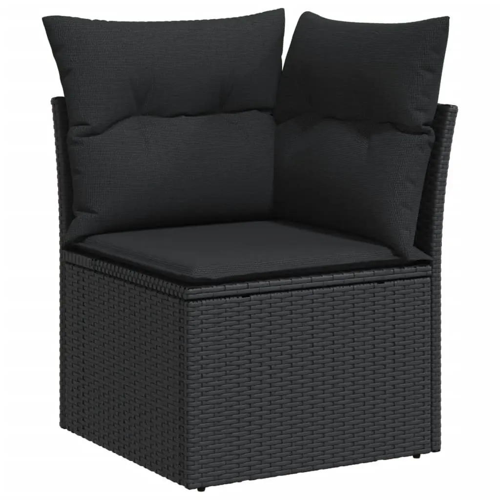 14-Piece Black Rattan Garden Sofa Set