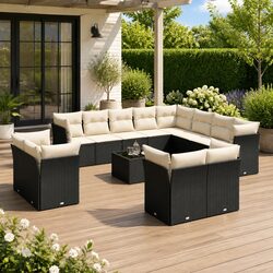 Specifications for 13-Piece Garden Sofa Set in Black