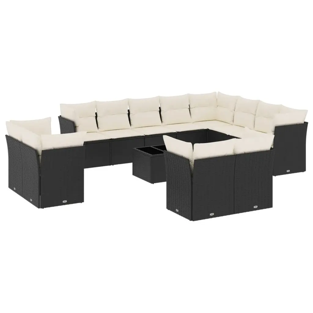 13-Piece Garden Sofa Set in Black