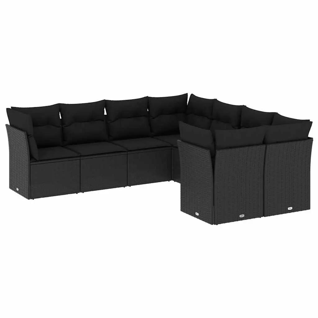 Garden Sofa Set Outdoor Furniture 8 Piece Black Modular Patio Lounge