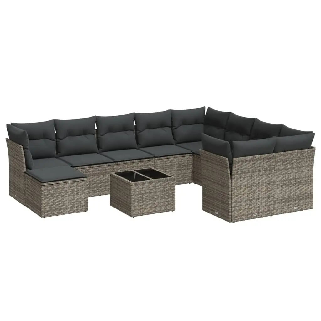 11 Piece Garden Sofa Set Outdoor Furniture Grey Patio Seating