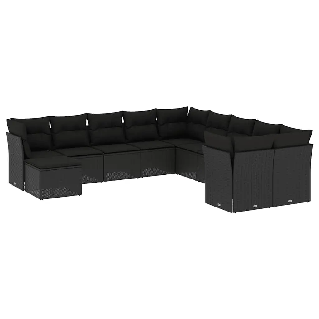 Garden Sofa Set 11 Piece Outdoor Furniture Patio Seating Black
