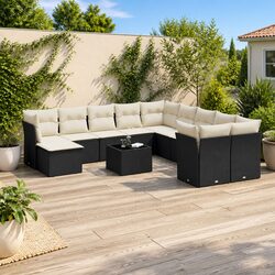 Detailed Specs of 12 Piece Black Rattan Garden Sofa Set