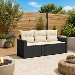 Garden Sofa Set Specifications: 3-Piece Poly Rattan