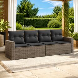 Specifications for 4-Piece Modular Garden Sofa Set in Grey
