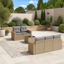 Specifications for 6-Piece Garden Sofa Set in Beige