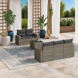 Garden Sofa Set Specifications: 6 Pieces, Grey, Modular