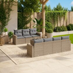 Specifications of Beige 8-Piece Garden Sofa Set