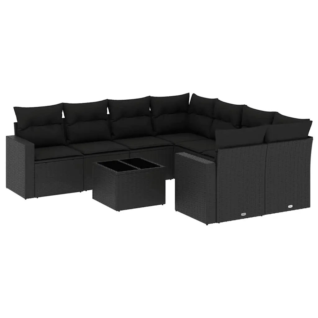 Garden Sofa Set 9 Piece Outdoor Furniture Patio Seating Black
