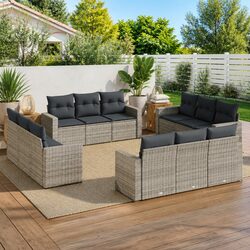 Specifications of 12 Piece Grey Rattan Garden Sofa Set