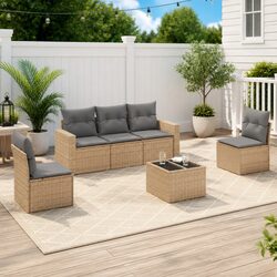 Specifications of the 6-Piece Garden Sofa Set in Beige