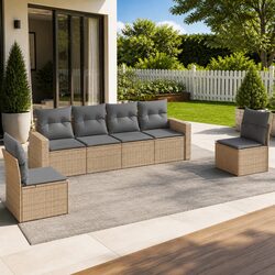 Specifications of 6-Piece Beige Garden Sofa Set