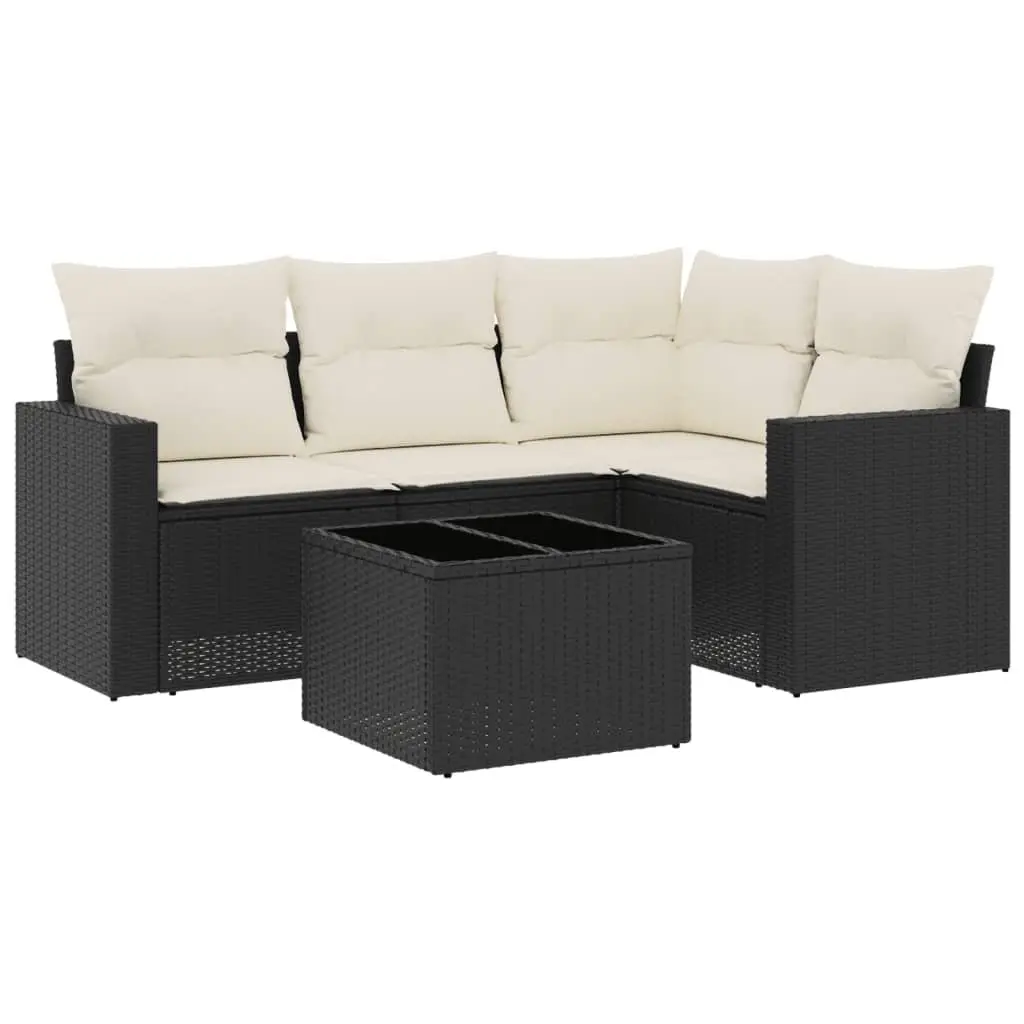 Garden Sofa Set 5 Piece Outdoor Furniture Patio Rattan Sectional with Cushions