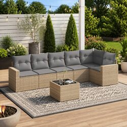 Specifications of Beige 7-Piece Modular Garden Sofa Set