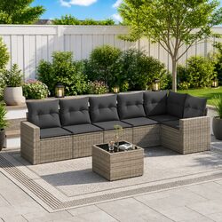 Detailed Specs of a 7 Piece Garden Sofa Set with Cushions