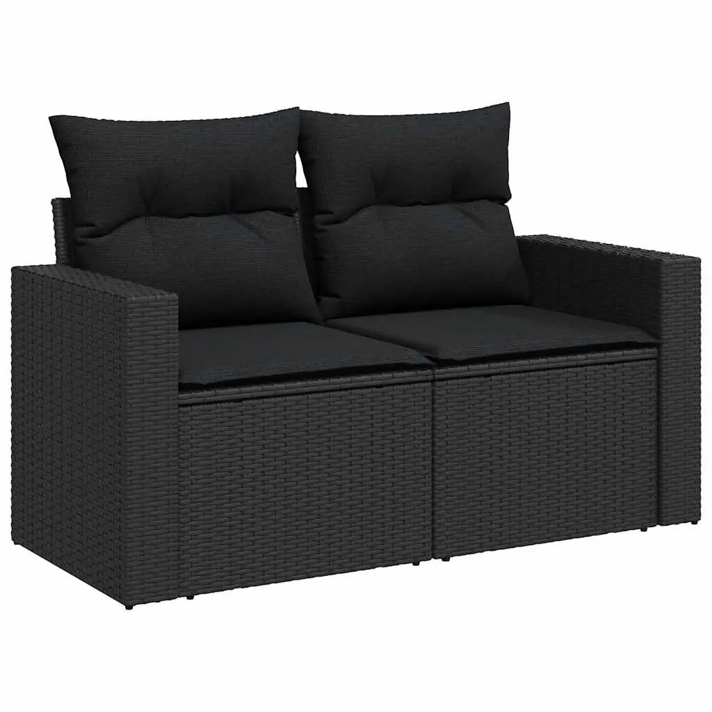 6-Piece Black Garden Sofa Set