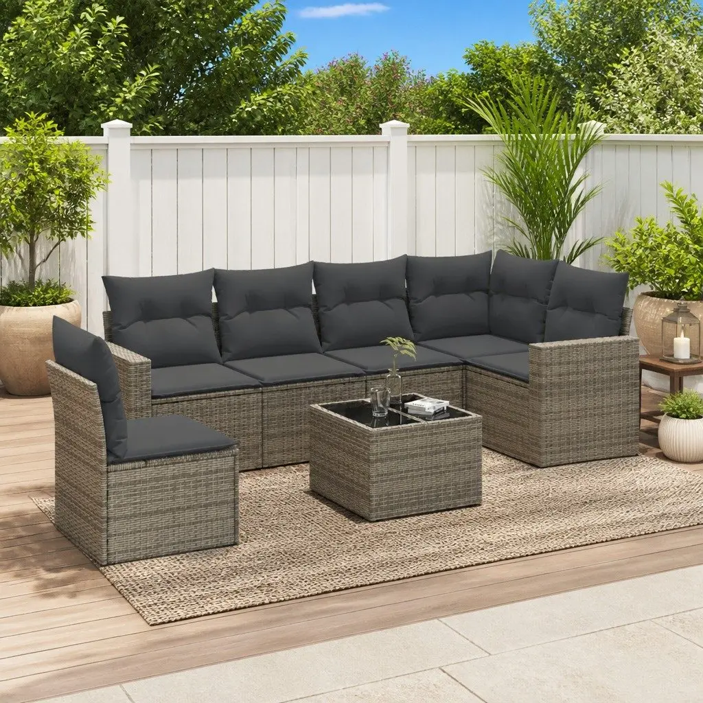 7-Piece Garden Sofa Set with Removable Cushion Covers