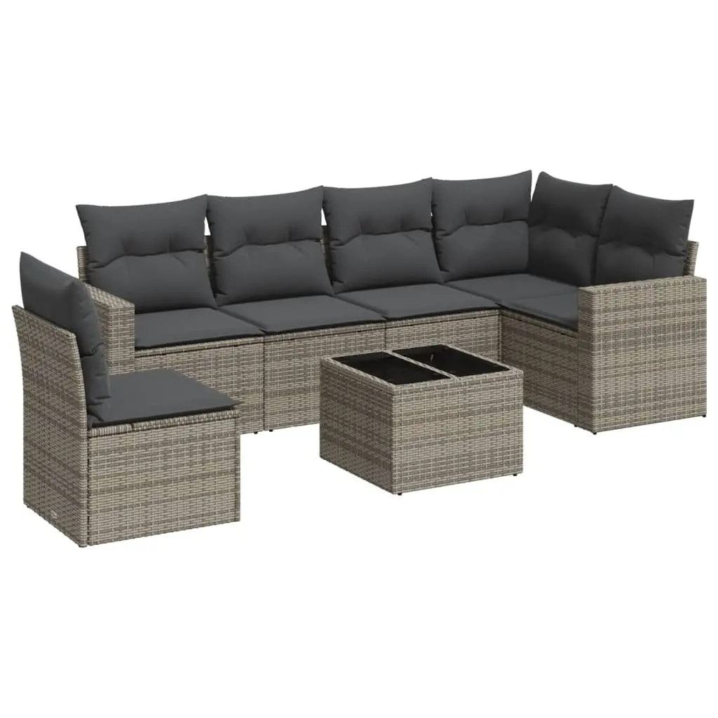 7-Piece Garden Sofa Set with Removable Cushion Covers