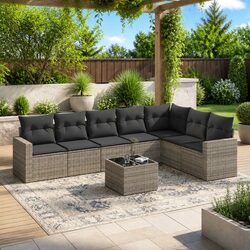 Specifications of 8 Piece Outdoor Sofa Set in Grey
