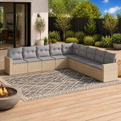 Specifications of Beige Outdoor 9-Piece Sofa Set