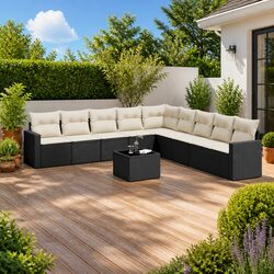 Specifications of 10-Piece Modular Black Outdoor Sofa Set