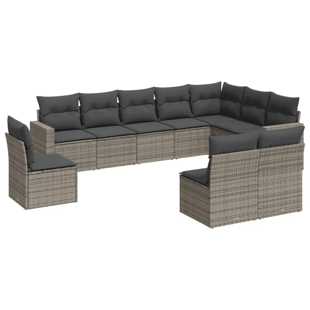 Garden Sofa Set Outdoor Furniture Patio Lounge 10 Piece Grey