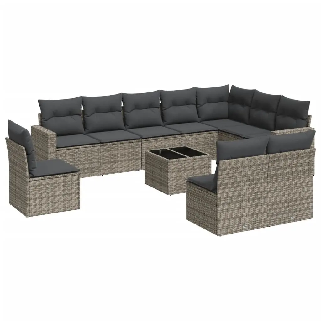 11-Piece Grey Garden Sofa Set