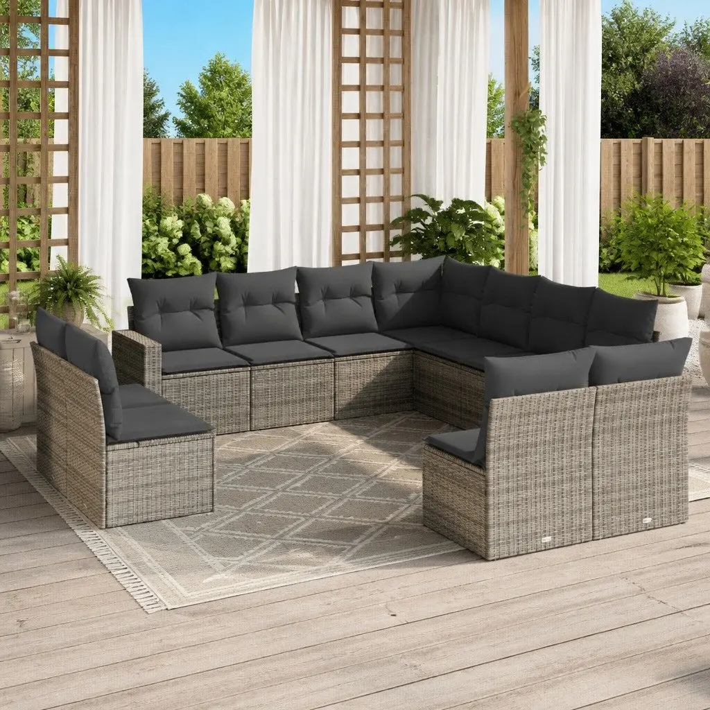11-Piece Grey Garden Sofa Set
