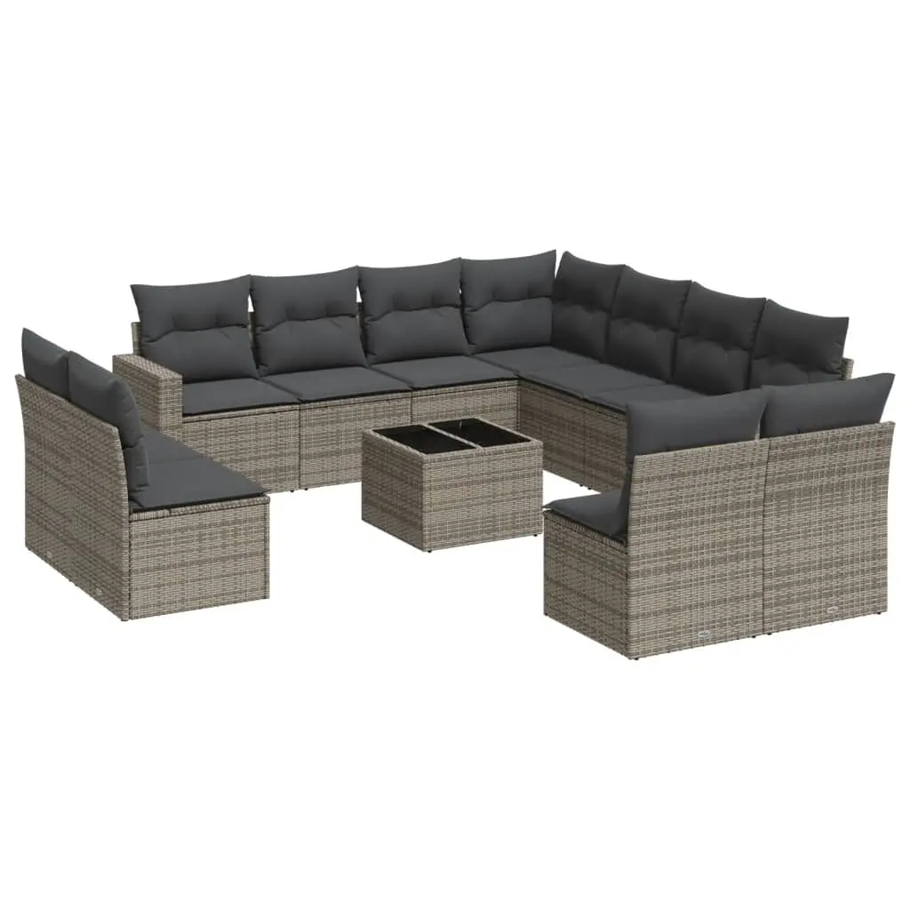 Garden Sofa Set Outdoor Patio Furniture Grey 12 Piece Modular Lounge