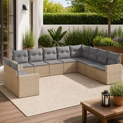 Specifications of 10-Piece Outdoor Beige Sofa Set
