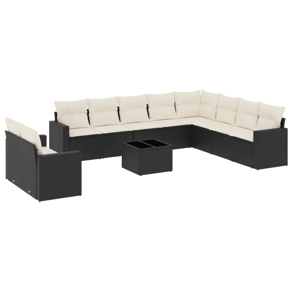 Garden Sofa Set Outdoor Furniture 11 Piece Patio Black