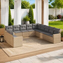 Specifications for 11-Piece Outdoor Beige Sofa Set