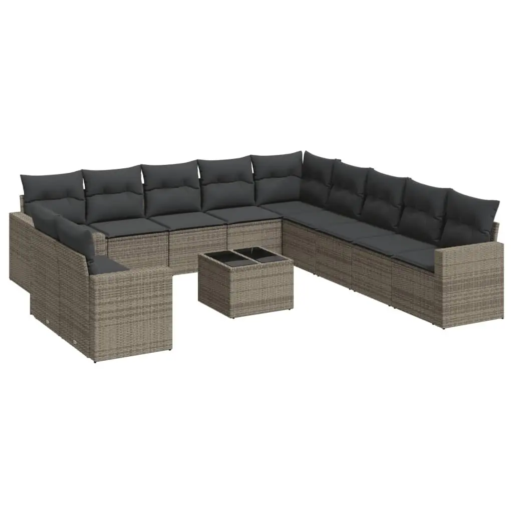 Garden Sofa Set Outdoor Furniture Patio Lounge 12 Pieces Grey Rattan Cushions