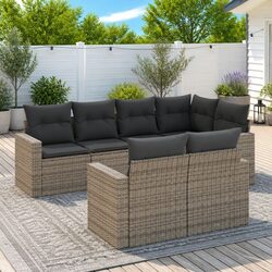 Detailed Specifications for 7 Piece Grey Outdoor Sofa Set