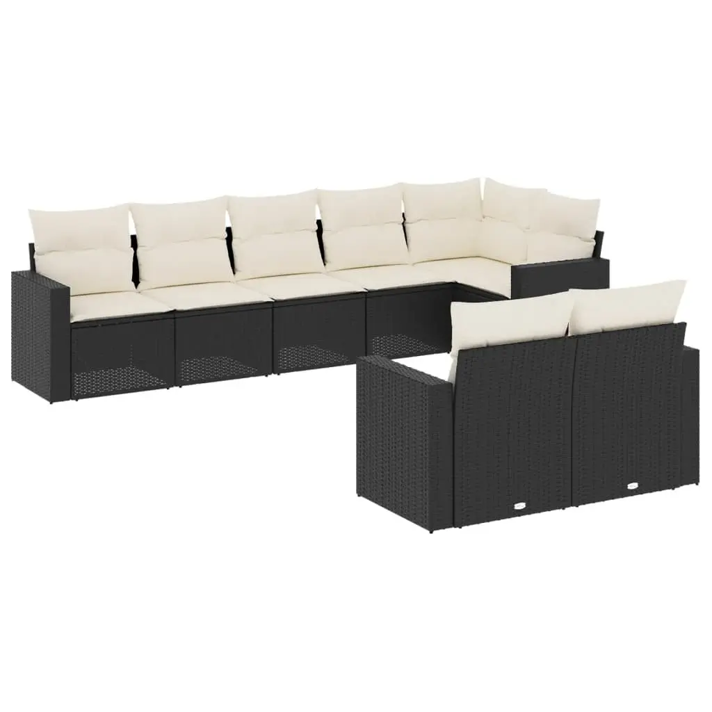 Garden Sofa Set 8 Piece Outdoor Furniture Modular Black Patio