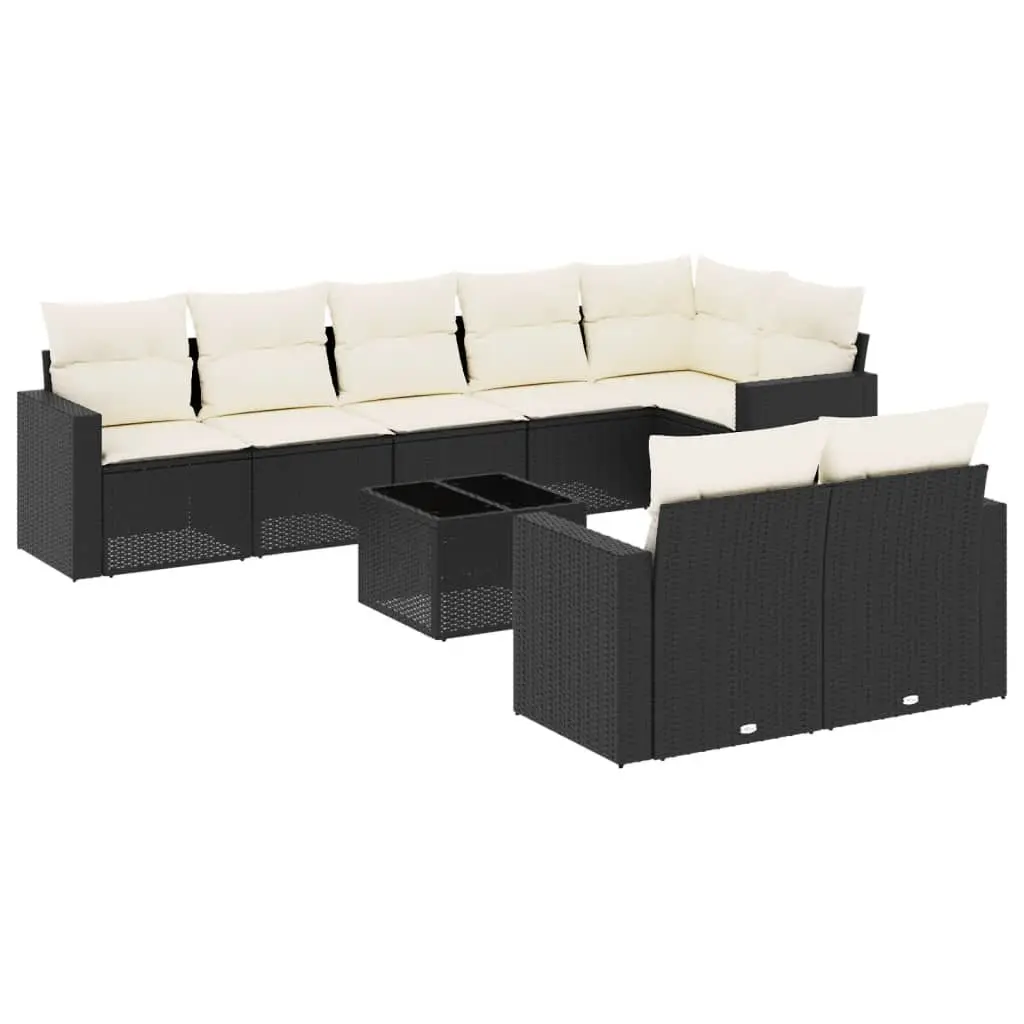 Garden Sofa Set 9 Piece Outdoor Furniture Patio Lounge Black