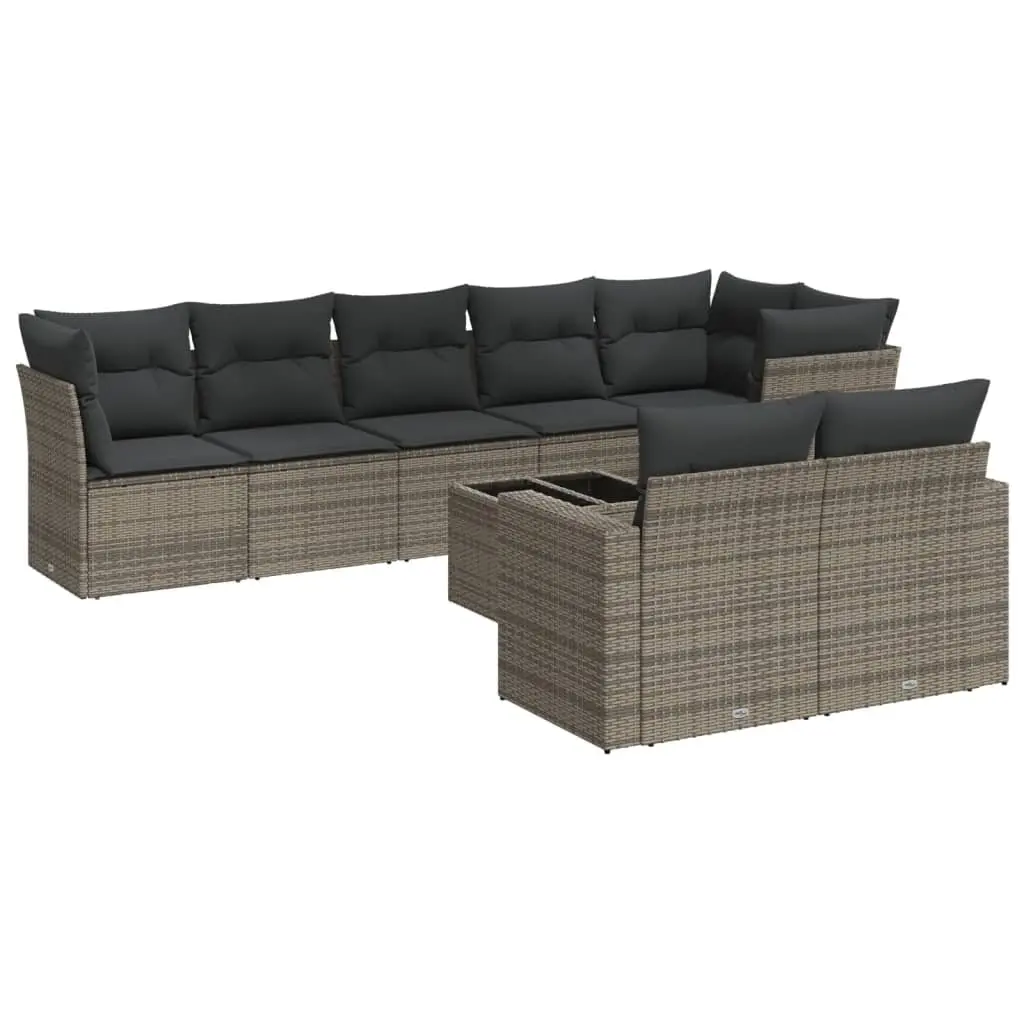 9 Piece Grey Garden Sofa Set