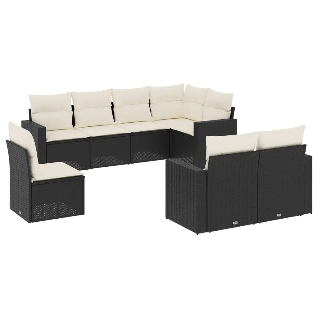 Garden Sofa Set Outdoor Furniture Patio Lounge 8 Piece Black Modular