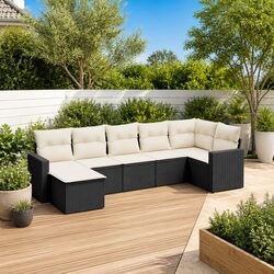 Specifications of 7 Piece Outdoor Black Sofa Set