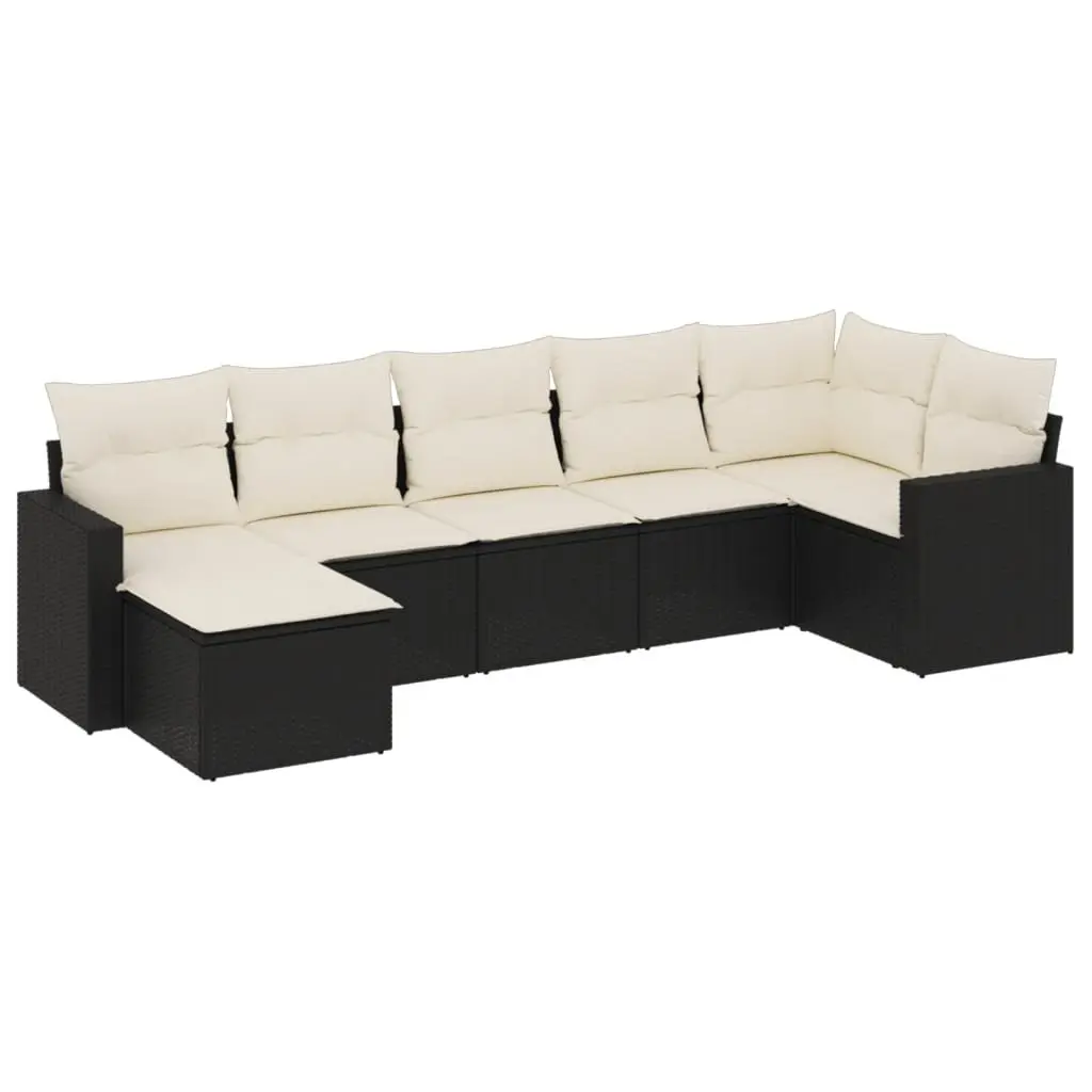 7 Piece Outdoor Black Sofa Set